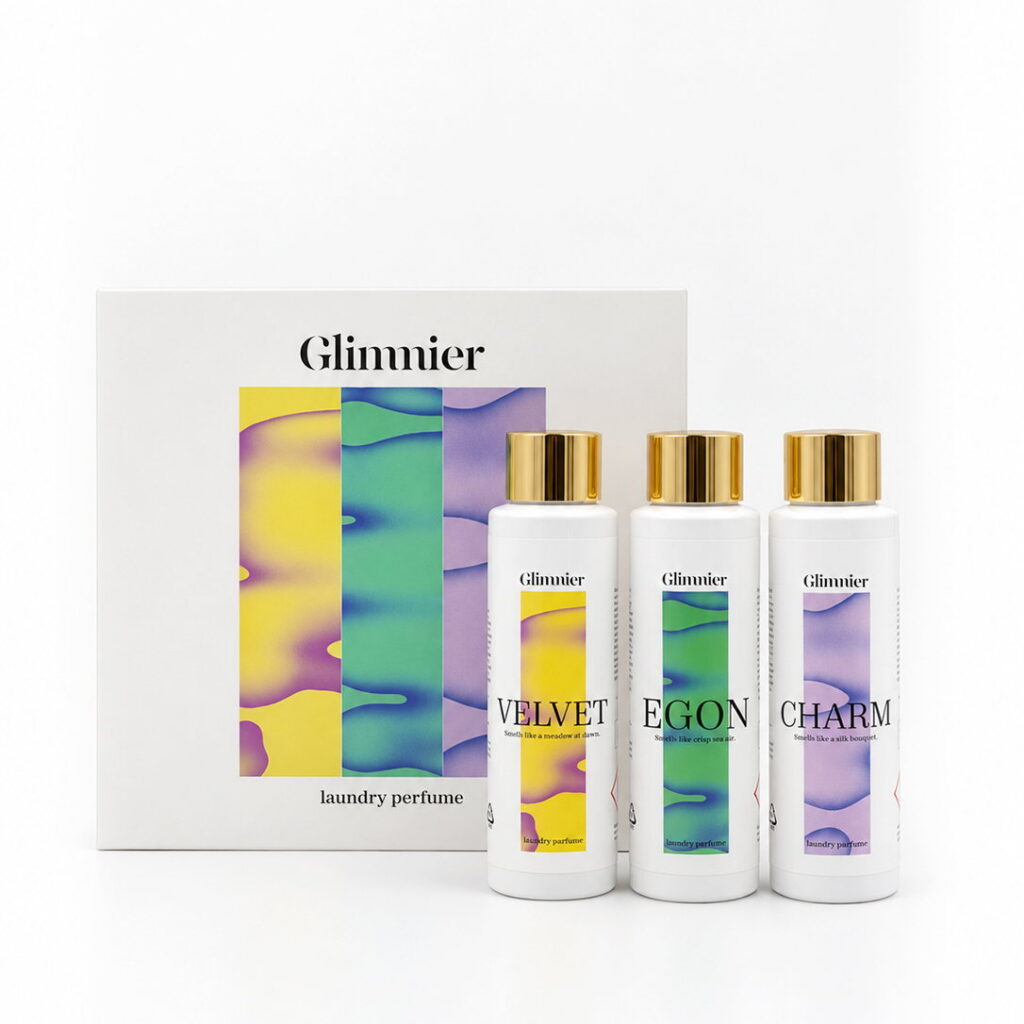 Glimmier geschenkset wasparfum: doos met drie flessen VELVET, EGON en CHARM